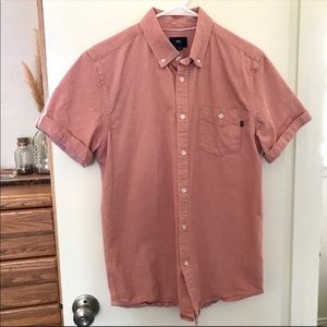 🎁 Obey Salmon Pink Button Up Short Sleeve
